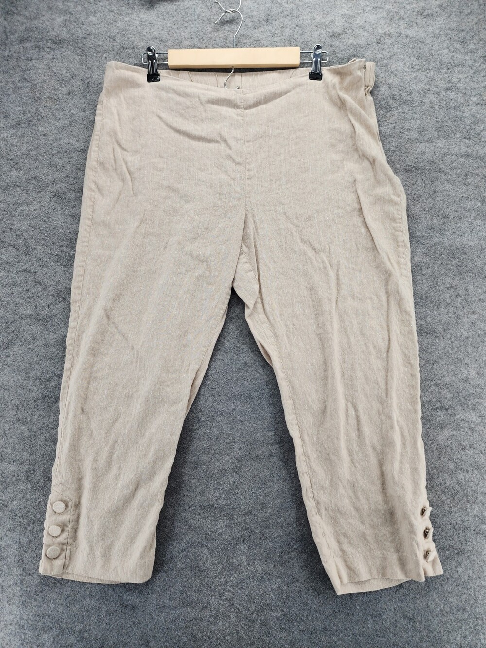 J Jill Pants Womens Extra Large Petite Beige Cropped High Rise 38x22"